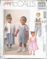 McCalls 2033 Toddler Rompers Jacket Shirt UNCUT