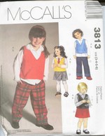 McCalls 3813 Children's Vest, Shirt, Pants & Skort sz 3-4-5-6