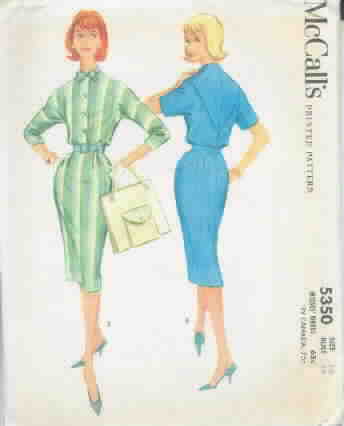 1960 Vintage Dress Pattern Uncut Size 16 McCall's 5350