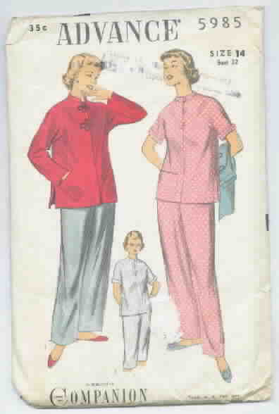 Advance 5985 Vintage Pajama Pattern