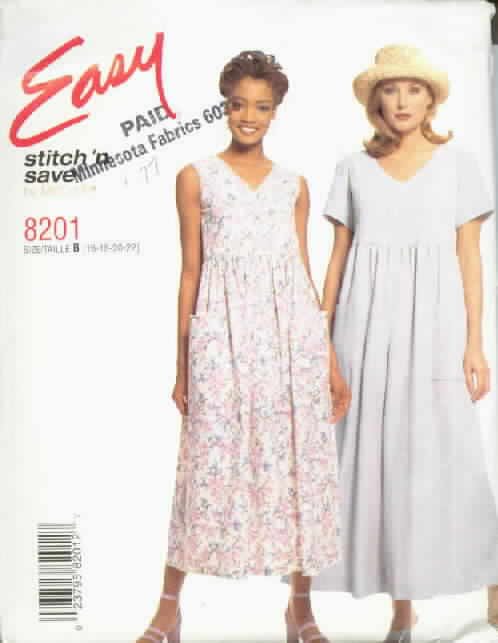 McCalls 8201 EASY Summer Dress JumpsuitPattern UNCUT