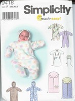 Simplicity 9418 Baby Bunting Hat UNCUT