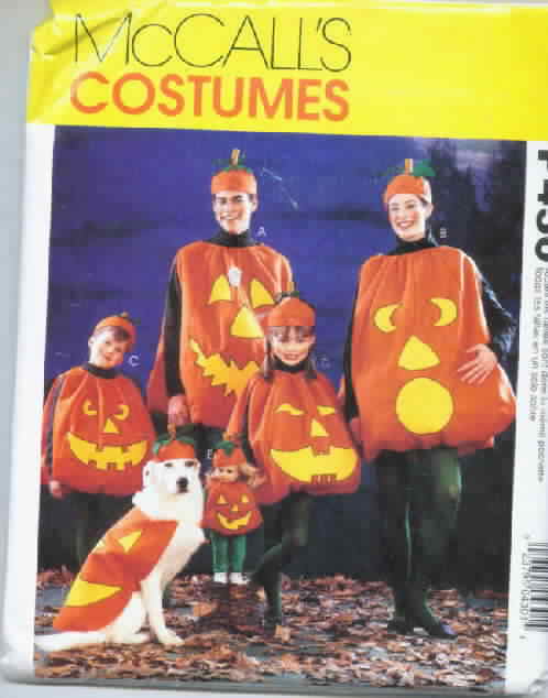 McCall's P430 Pumpkin Costume Entire Family Doll Dog