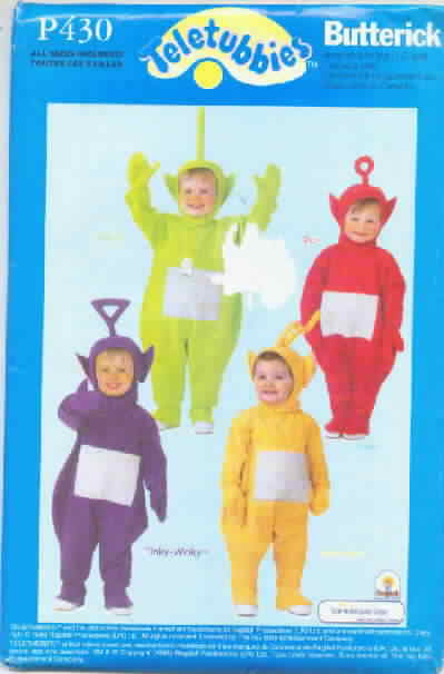 Butterick P430 Teletubbies Toddler Costume Pattern - Click Image to Close