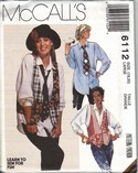 McCalls 6112 Vest Shirt Necktie Large Pattern Annie Hall