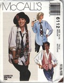 McCalls 6112 Vest Shirt Necktie Medium Pattern Annie Hall