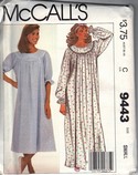 McCalls 9443 Nursing Nightgown Sewing Pattern