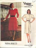 Vogue 1432 Nina Ricci Elegant Career Dress Pattern UNCUT