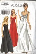 Vogue 8360 Glamorous Evening Gown Pattern 12-16 UNCUT