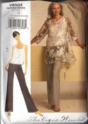 Vogue 8504 Tunic Top Pants Pattern XL UNCUT