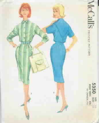 McCall's 5350 1960 Vintage Dress Pattern Uncut Size 16