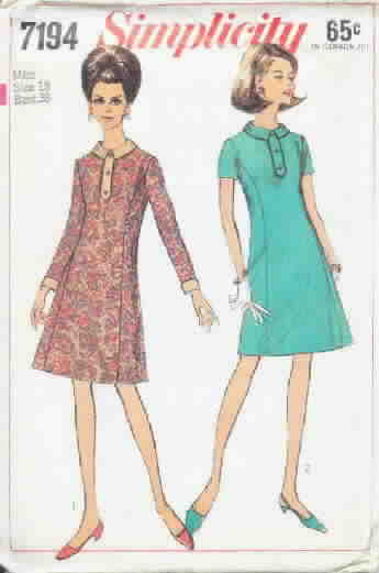 Simplicity 7194 60's Dress Pattern Uncut size 18