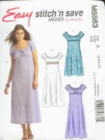 McCalls M5563 Casual Dress Sewing Pattern UNCUT